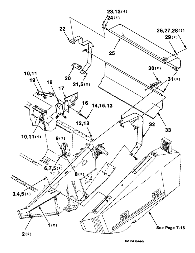 Схема запчастей Case IH 625 - (7-12) - SHIELD ASSEMBLY, LEFT, 18 FOOT (58) - ATTACHMENTS/HEADERS