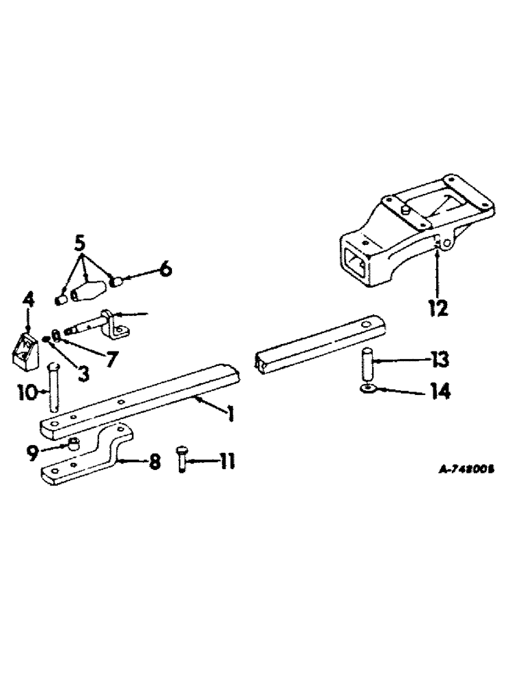 Схема запчастей Case IH 756 - (K-03) - DRAWBARS AND HITCHES, SWINGING DRAWBAR, TRACTORS WITH VERTICALLY ADJUSTABLE DRAWBARS Drawbars & Hitches