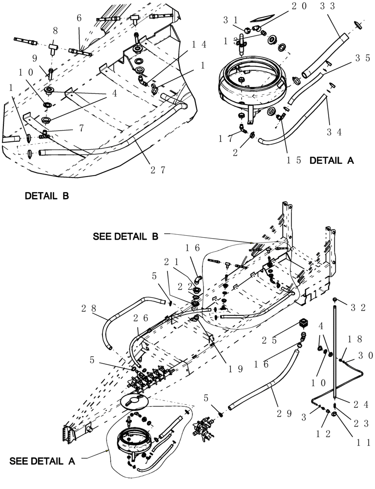 Схема запчастей Case IH SRX160 - (L.20.B[01]) - PLUMBING - TANK ASSEMBLY, CART L - Field Processing