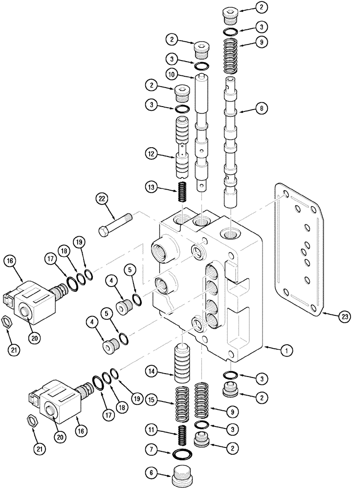 Схема запчастей Case IH MX150 - (08-08) - POWERSHIFT VALVE ASSY. (35) - HYDRAULIC SYSTEMS