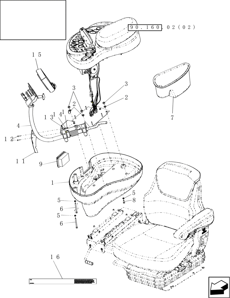 Схема запчастей Case IH 8010 - (55.785.02) - CONSOLE, R.H., SMALL COLOR DISPLAY - 7010/8010 (55) - ELECTRICAL SYSTEMS