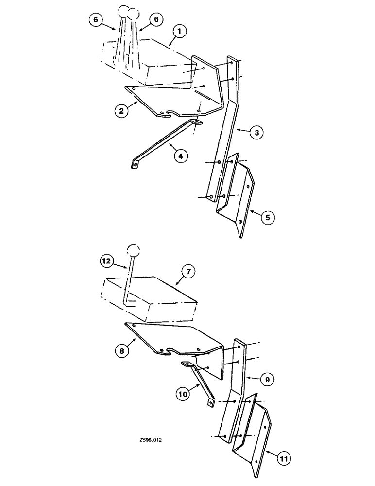 Схема запчастей Case IH 2250 - (2-44) - EXTERNAL VALVE MOUNTING AND SUPPORTS, FOR USE WITH TWO LEVER VALVE CONTROL 