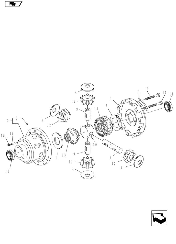 Схема запчастей Case IH MAGNUM 190 - (21.184.01) - DIFFERENTIAL GEARS (21) - TRANSMISSION