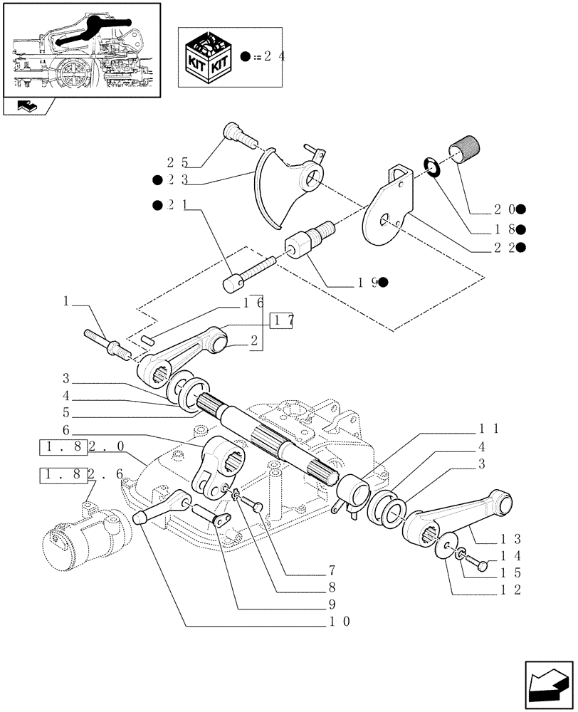 Схема запчастей Case IH FARMALL 65C - (1.82.8) - SHAFT AND IDLER UNIT (07) - HYDRAULIC SYSTEM