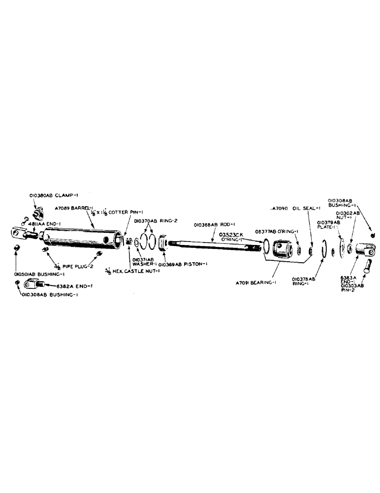 Схема запчастей Case IH 500-SERIES - (093) - HYDRAULIC POWER STEERING CYLINDER NUMBER A4745AA, 2-5/8 INCH DIAMETER (05) - STEERING