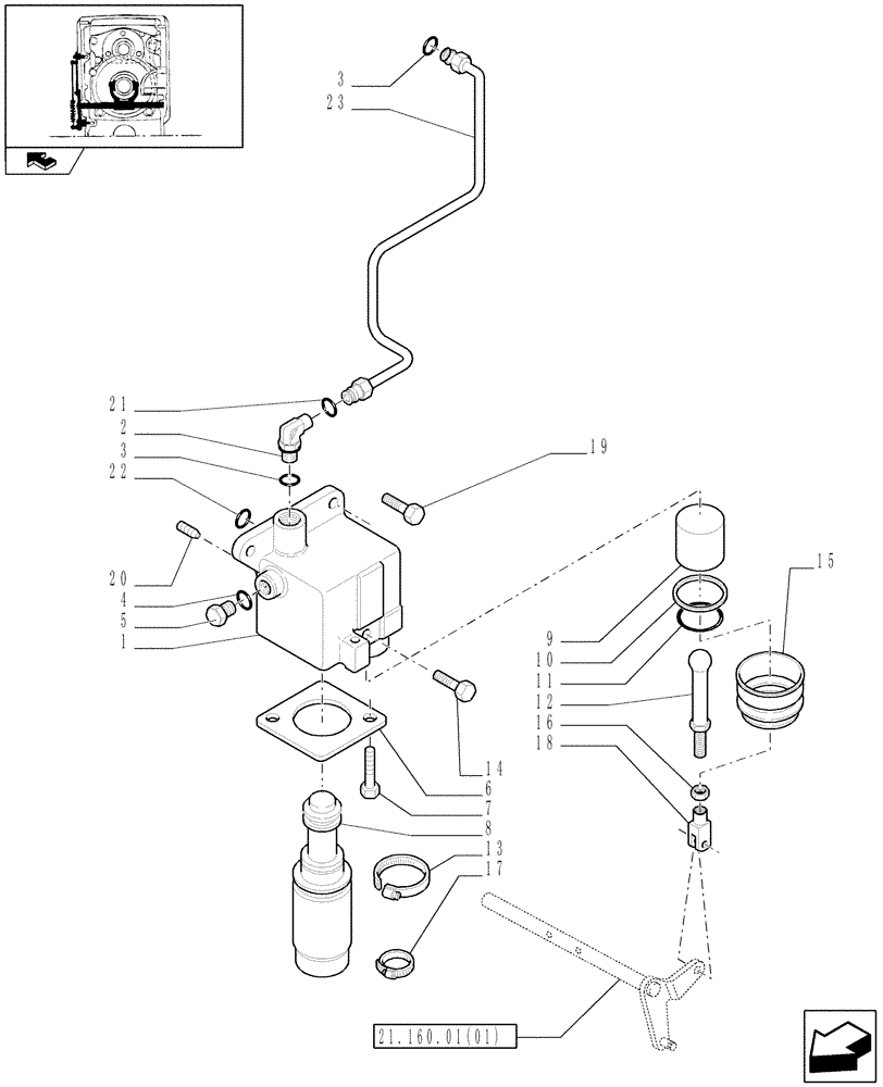 Схема запчастей Case IH MAGNUM 190 - (21.160.01[03]) - CREEPER GEAR ATTACHMENT, VALVE AND PIPES WITH POWERSHIFT TRANSMISSION (21) - TRANSMISSION