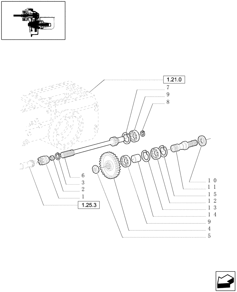 Схема запчастей Case IH JX1080U - (1.80.1[02]) - POWER TAKEOFF - SHAFTS & GEARS (07) - HYDRAULIC SYSTEM