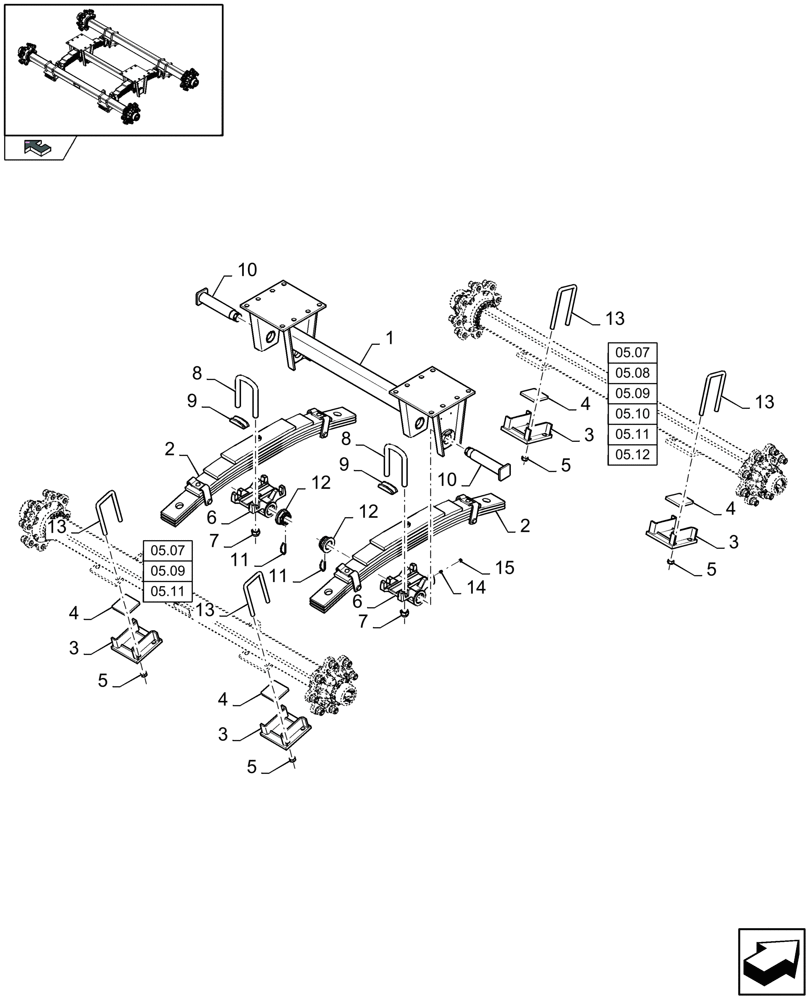 Схема запчастей Case IH LB333S - (05.06[01]) - TANDEM AXLE - SUSPENSION AND TUBE (05) - AXLE