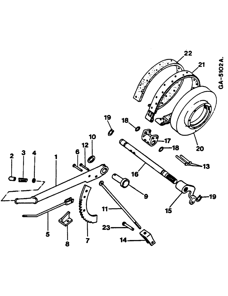 Схема запчастей Case IH 644 - (1C19) - HAND BRAKE (5.1) - BRAKES