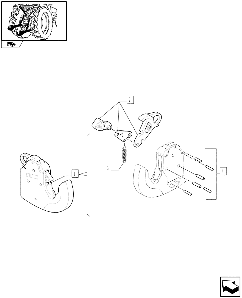 Схема запчастей Case IH FARMALL 75C - (1.89.6/02B) - "C.B.M." QUICK COUPLING FOR LIFT ARMS - BREAKDOWN (09) - IMPLEMENT LIFT