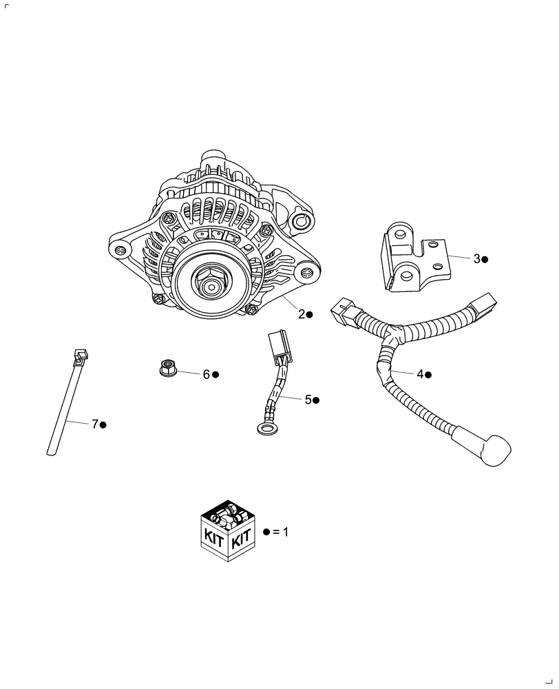 Схема запчастей Case IH FARMALL 55 - (01.07.01) - ALTERNATOR KIT, 75AMP (01) - ENGINE