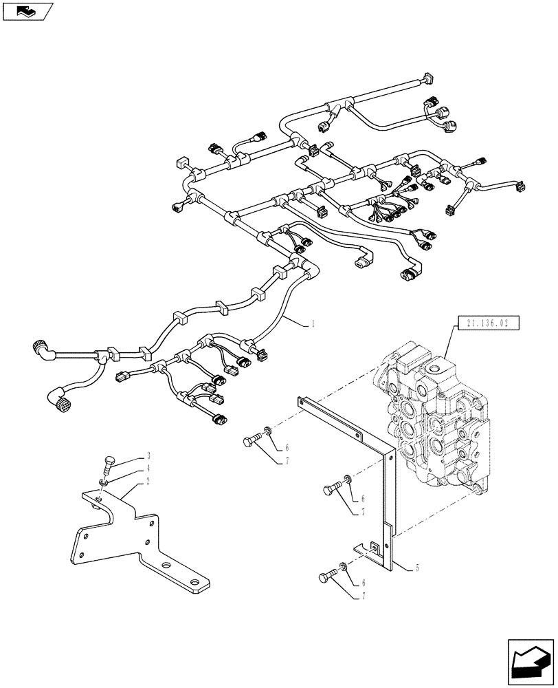 Схема запчастей Case IH PUMA 130 - (55.101.01) - HARNESS - REAR FRAME (55) - ELECTRICAL SYSTEMS