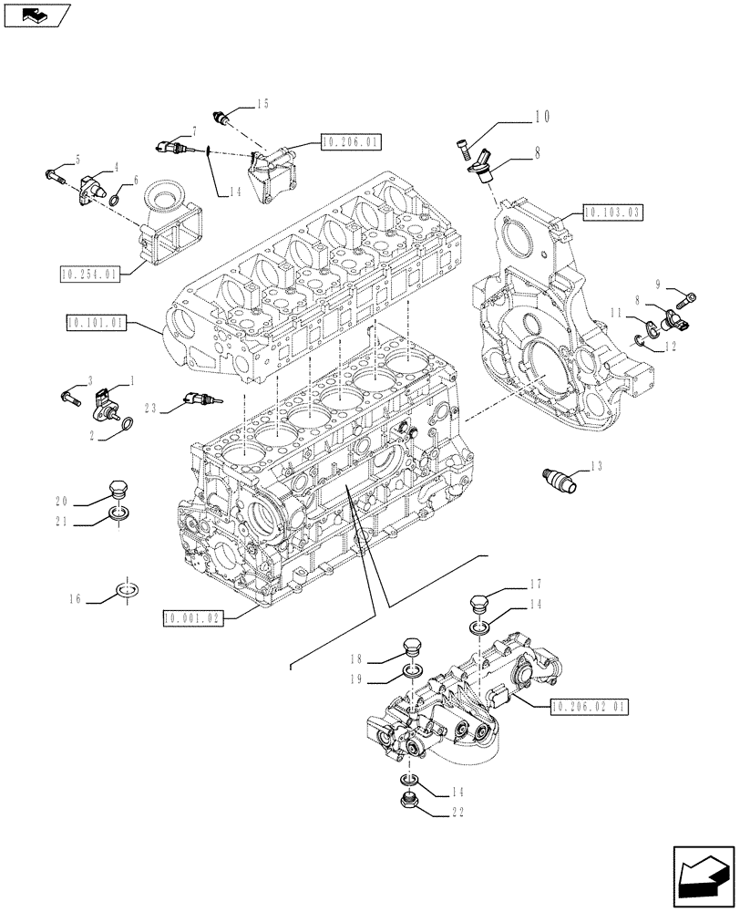 Схема запчастей Case IH F3BFA613C E006 - (55.414.01) - MOTOR SENSORS (55) - ELECTRICAL SYSTEMS