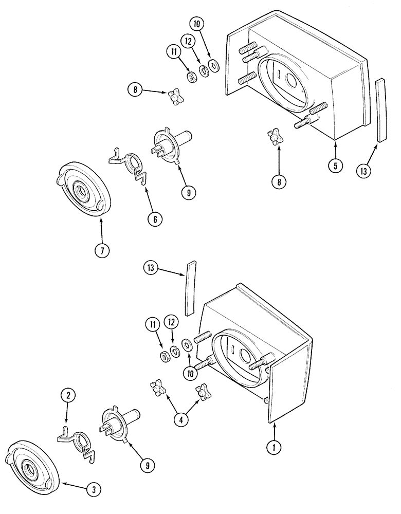 Схема запчастей Case IH 5220 - (4-52) - HEADLIGHTS (04) - ELECTRICAL SYSTEMS