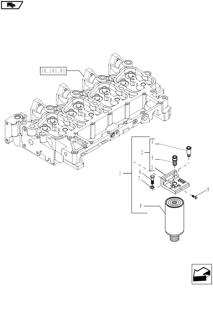 Схема запчастей Case IH P85 - (10.206.01[00]) - FUEL FILTER (10) - ENGINE