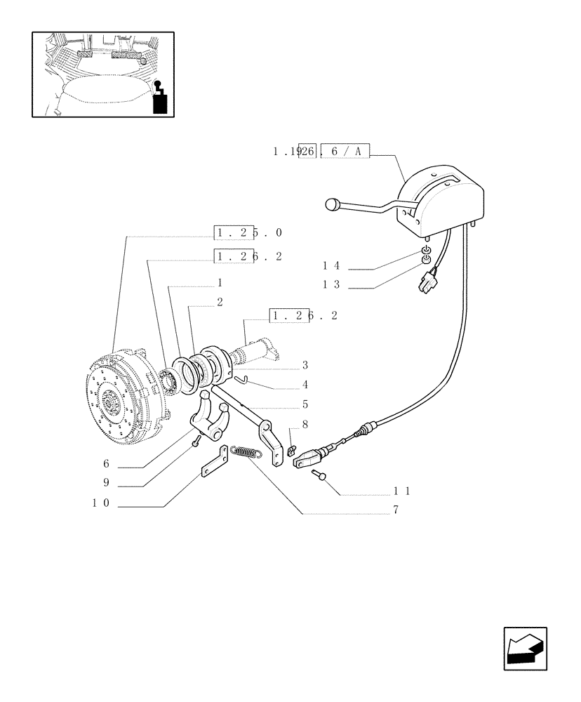 Схема запчастей Case IH JX80U - (1.96.6) - POWER TAKEOFF CONTROL - FRICTION CLUTCH (10) - OPERATORS PLATFORM/CAB