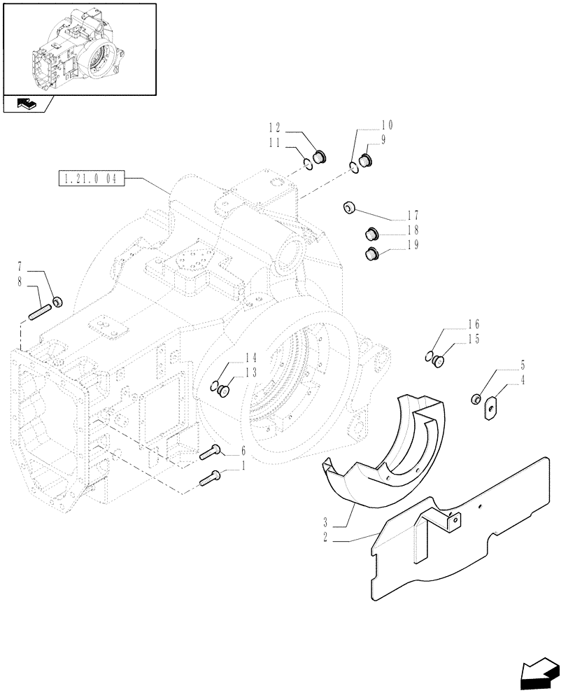 Схема запчастей Case IH PUMA 210 - (1.21.0[06]) - CENTRAL HOUSING / TRANSMISSION BOX - GUARDS (03) - TRANSMISSION