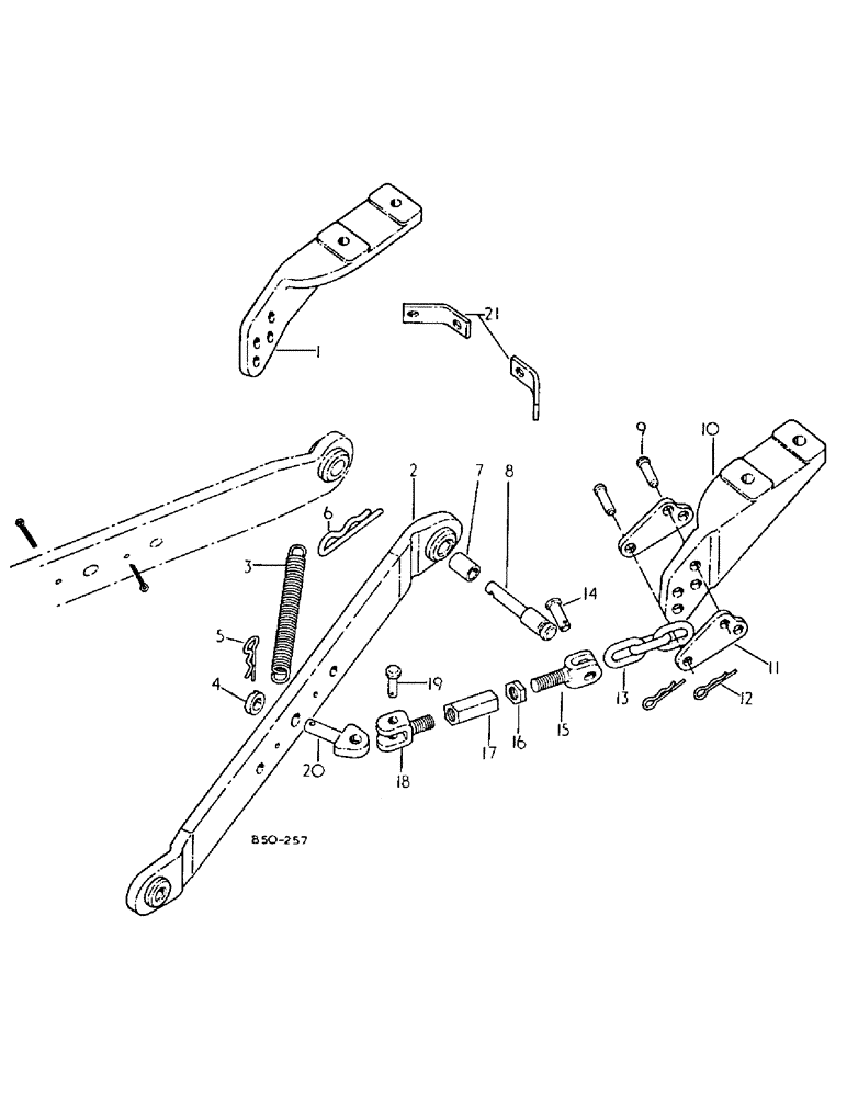 Схема запчастей Case IH 484 - (09-06) - FRAME, LOWER LINK, THREE POINT HITCH WITH OUTSIDE CHECK CHAINS, SERIAL NO. 6098 AND ABOVE (12) - FRAME