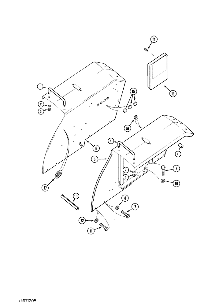 Схема запчастей Case IH C50 - (09-13) - REAR FENDERS - FLAT TOP, N.A. ONLY (09) - CHASSIS/ATTACHMENTS