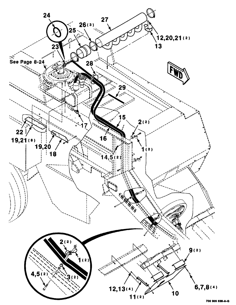 Схема запчастей Case IH 8575 - (08-018) - KNOTTER BLOWER ASSEMBLY (07) - HYDRAULICS