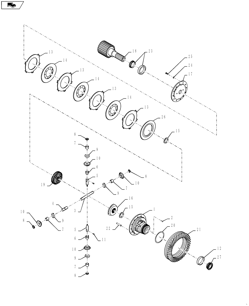 Схема запчастей Case IH STEIGER 600 - (25.100.24) - 600 SERIES AXLE - DIFFERENTIAL, WITH DIFFERENTIAL LOCK - STEIGER 550HD & 600, QUADTRAC 550 & 600 (25) - FRONT AXLE SYSTEM