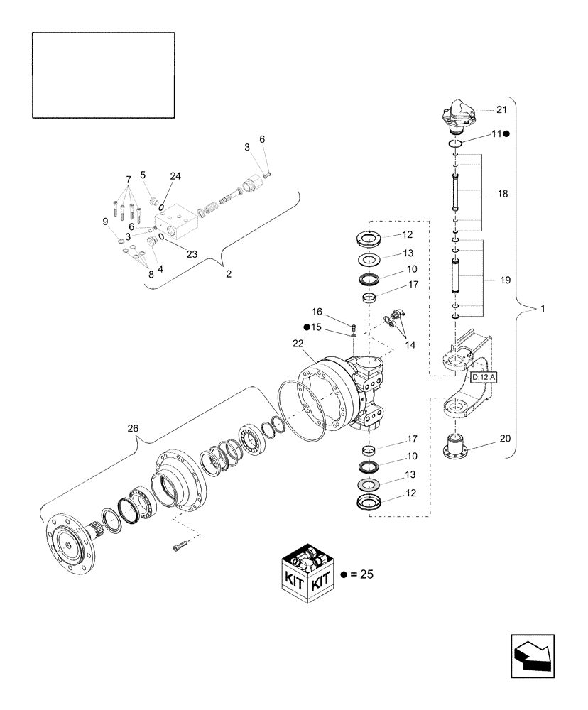 Схема запчастей Case IH AFX8010 - (D.12.A.28) - MOTOR, HYDROSTATIC, PRA II D - Travel