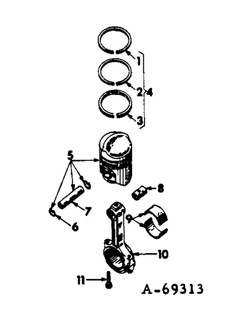 Схема запчастей Case IH C-282 - (C-06) - CONNECTING RODS AND PISTONS 