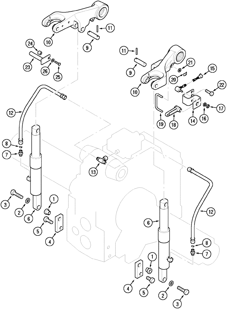 Схема запчастей Case IH CX50 - (08-19) - ASSISTOR RAM AND PIPES (08) - HYDRAULICS