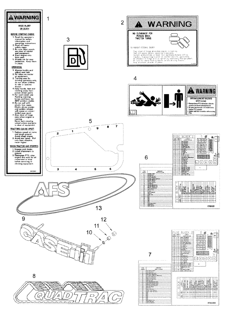 Схема запчастей Case IH STEIGER 385 - (09-67) - DECALS (09) - CHASSIS