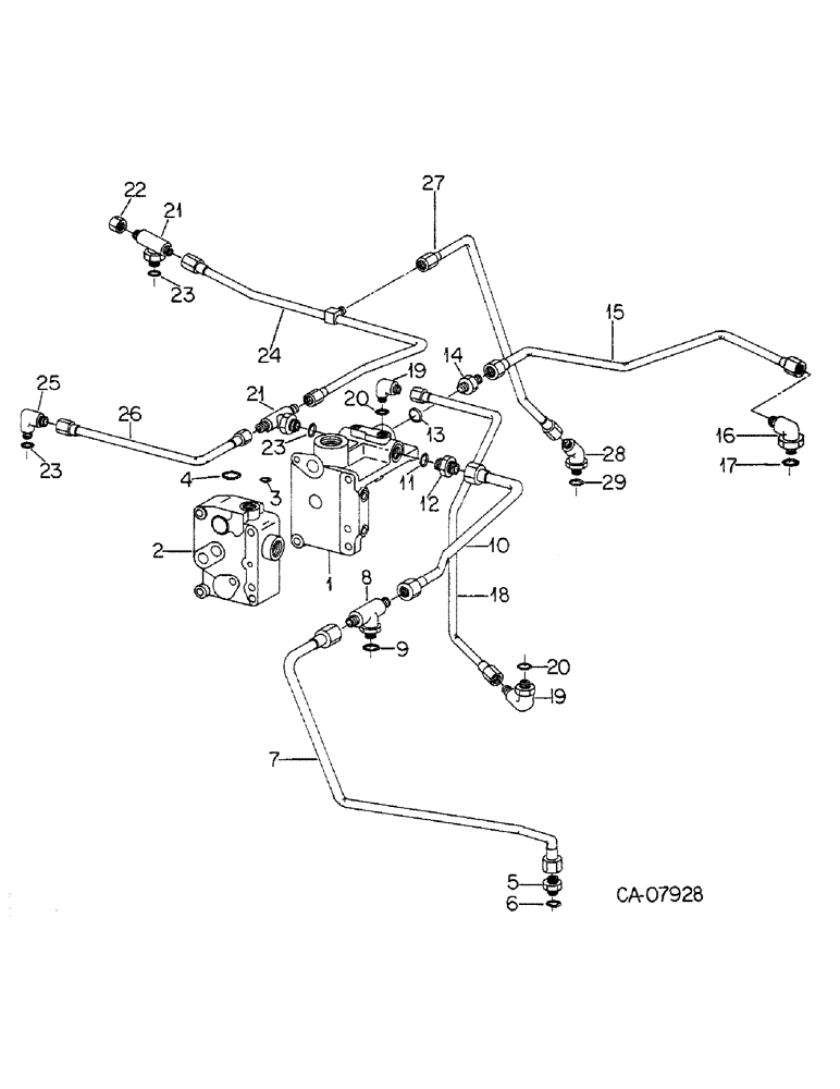 Схема запчастей Case IH 5088 - (10-19) - HYDRAULICS, PRIORITY VALVE, AUXILIARY VALVE MTG AND TUBING (07) - HYDRAULICS