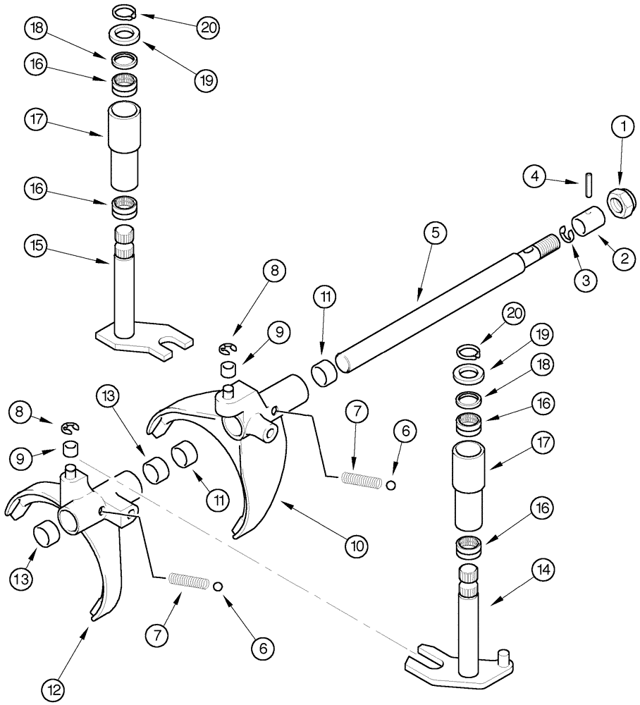 Схема запчастей Case IH CX50 - (06-20) - RANGE SHIFT LINKAGE INNER (06) - POWER TRAIN