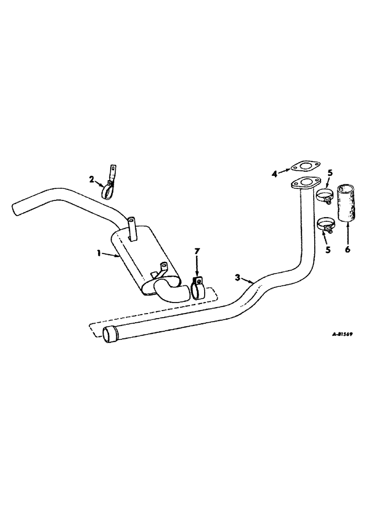 Схема запчастей Case IH BD-154 - (B-32) - EXHAUST SYSTEM, 424, 2424, 444 AND 2444 TRACTORS WITH UNDERSLUNG EXHAUST 