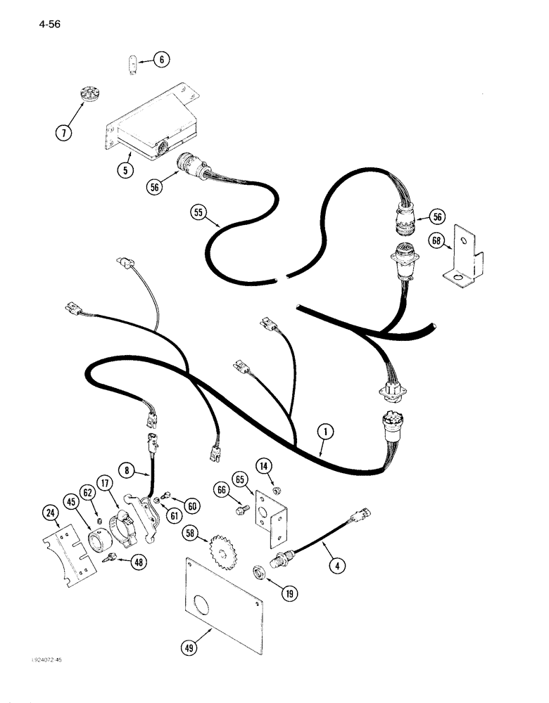 Схема запчастей Case IH 1640 - (4-56) - SHAFT SPEED MONITOR CONTROL, P.I.N. JJC0097190 AND AFTER (06) - ELECTRICAL