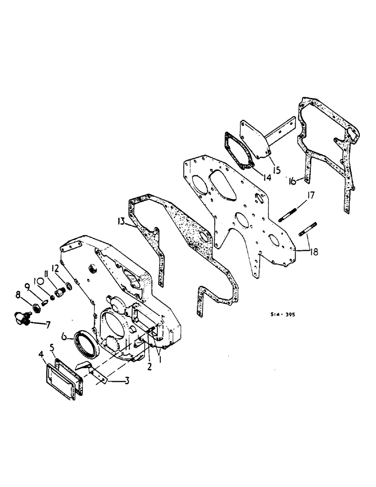 Схема запчастей Case IH 385 - (0F10-2) - CRANKCASE FRONT COVER Power