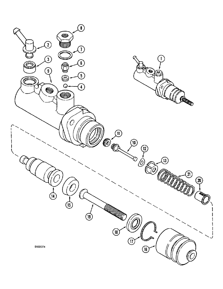 Схема запчастей Case IH 1666 - (7-10) - MASTER BRAKE CYLINDER ASSEMBLY (5.1) - BRAKES