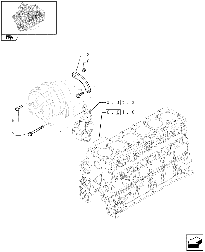 Схема запчастей Case IH F4GE9684B J600 - (0.40.0) - ALTERNATOR (4893839) 