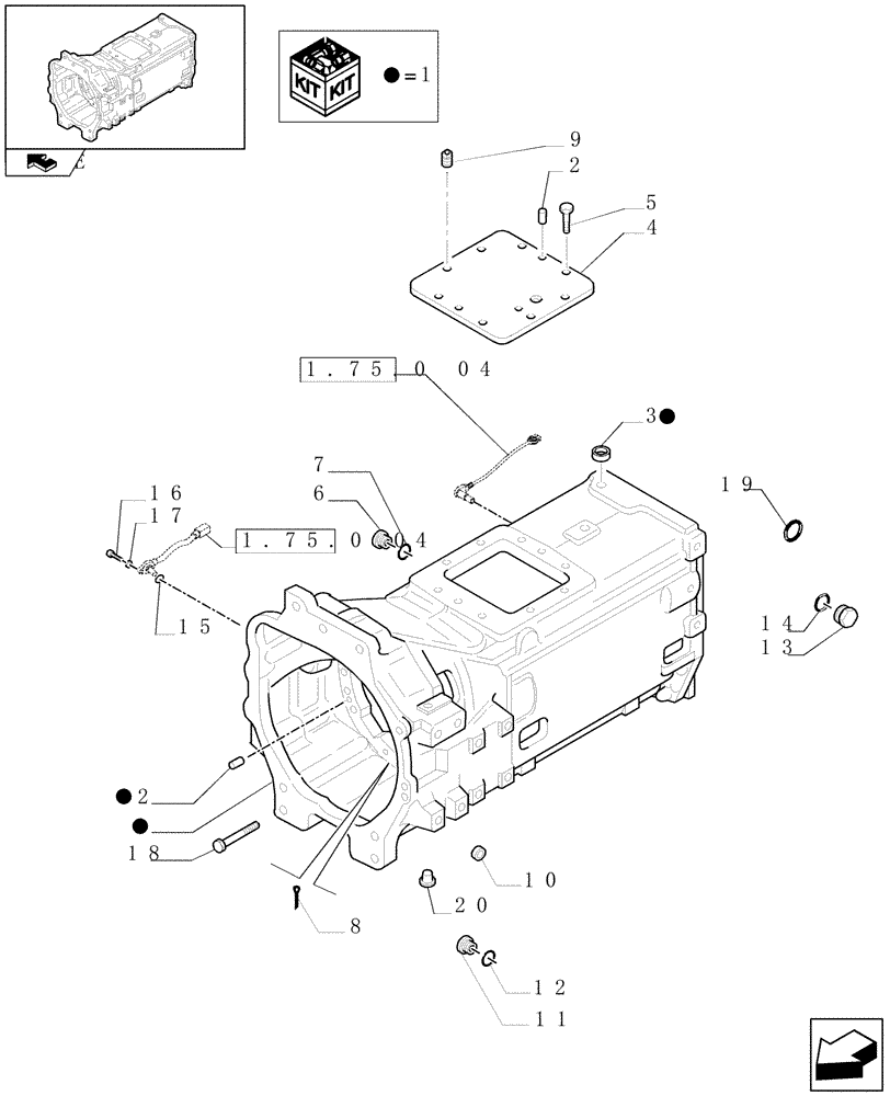 Схема запчастей Case IH PUMA 125 - (1.21.0[01]) - TRANSMISSION 18X6 OR 19X6 - CLUTCH BOX AND RELATED PARTS (03) - TRANSMISSION