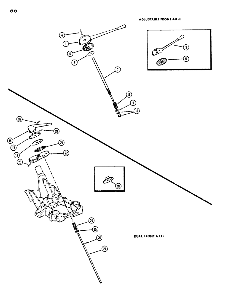 Схема запчастей Case IH 430 - (088) - UPPER THROTTLE LINKAGE, 430, 188, DIESEL ENGINE, WITH ADJUSTABLE FRONT AXLE (03) - FUEL SYSTEM