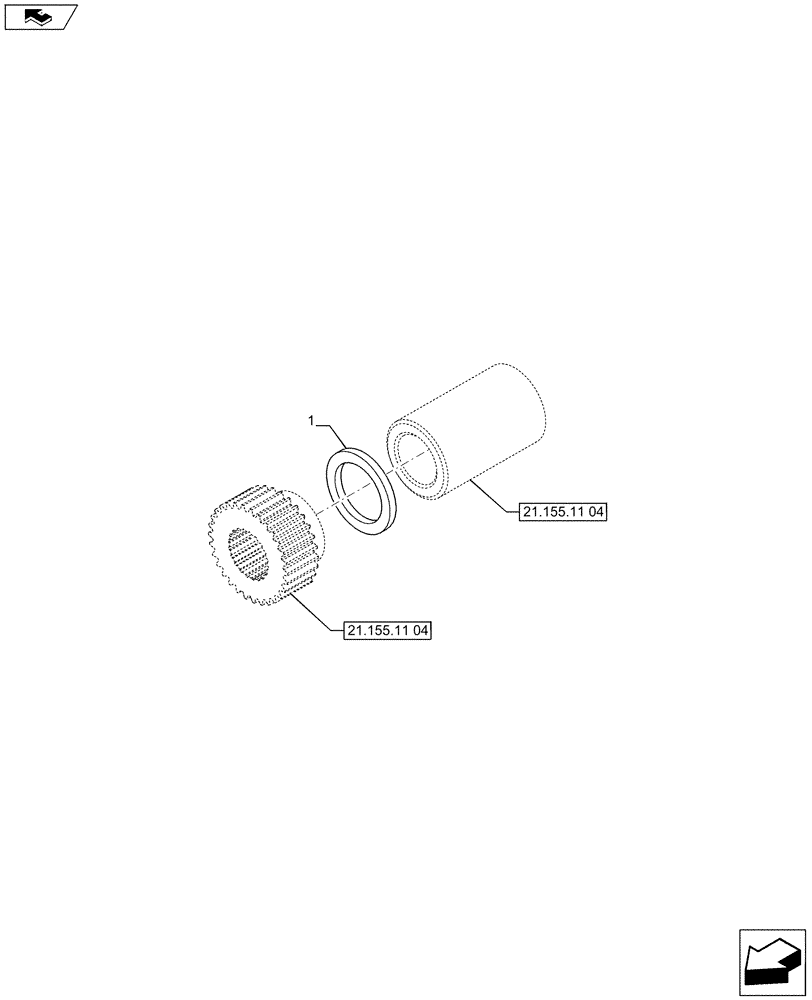 Схема запчастей Case IH PUMA 215 - (21.155.11[08]) - SPEED GEARS AND CLUTCHES - SHIMS (21) - TRANSMISSION