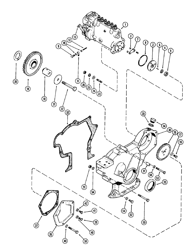 Схема запчастей Case IH 1470 - (031A) - FUEL INJECTION PUMP AND DRIVE, (504BDT) DIESEL ENGINE, USED PRIOR TO ENGINE SERIAL NUMBER 2323001 (03) - FUEL SYSTEM