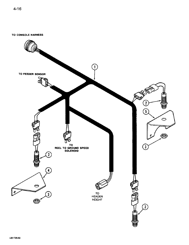 Схема запчастей Case IH 1640 - (4-16) - MONITOR HARNESS (06) - ELECTRICAL