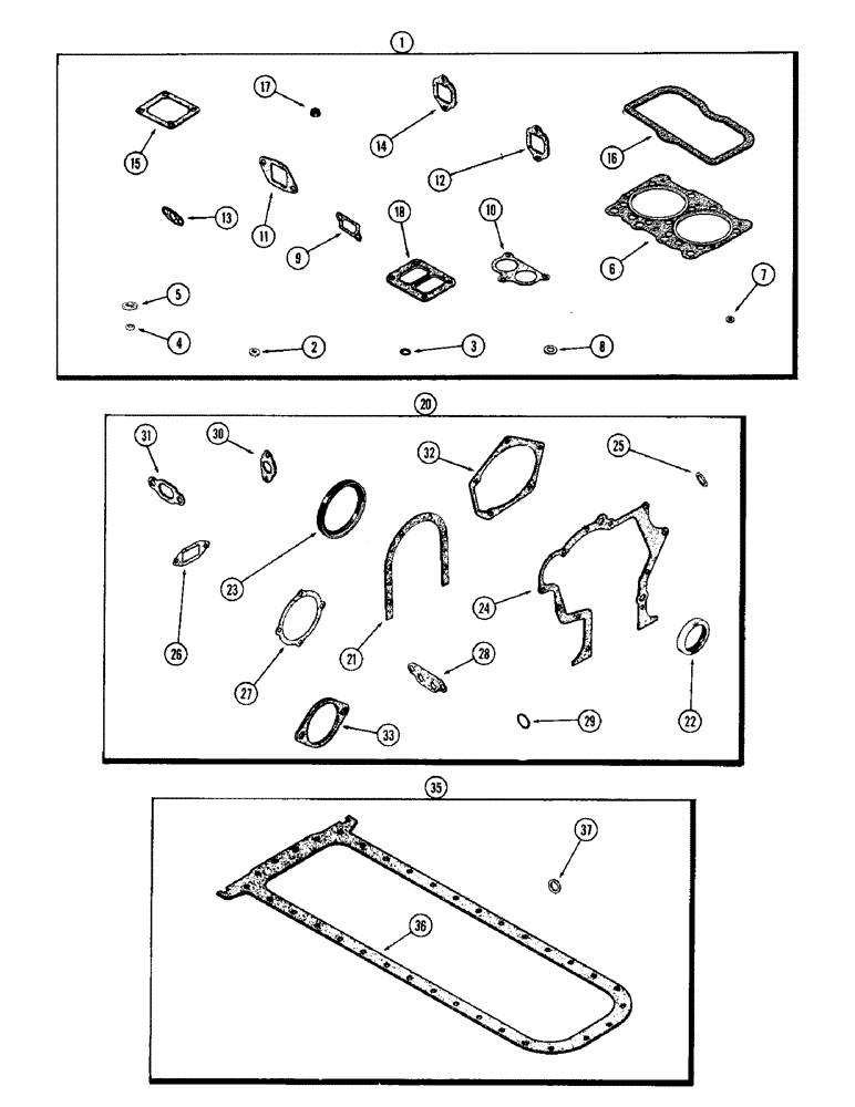 Схема запчастей Case IH 1470 - (024) - ENGINE GASKET KITS, (504BDT) DIESEL ENGINE, FIRST USED ENGINE SERIAL NUMBER 2511310 (02) - ENGINE