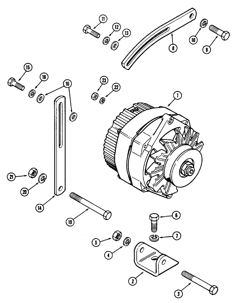 Схема запчастей Case IH 2090 - (4-130) - ALTERNATOR MOUNTING (04) - ELECTRICAL SYSTEMS