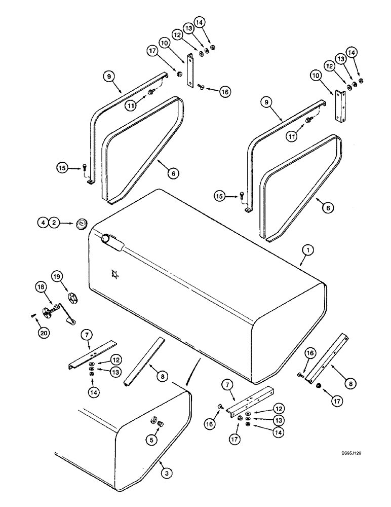 Схема запчастей Case IH 2188 - (3-12) - FUEL TANK AND SUPPORTS (02) - FUEL SYSTEM