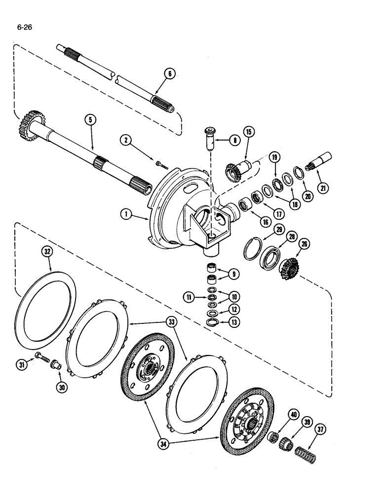 Схема запчастей Case IH 3394 - (6-26) - TORQUE LIMITER AND PUMP DRIVE, 12 SPEED TRANSMISSION (06) - POWER TRAIN