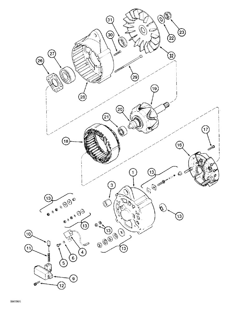 Схема запчастей Case IH 2022 - (4-52) - ALTERNATOR ASSEMBLY, 110 AMPERE (06) - ELECTRICAL SYSTEMS