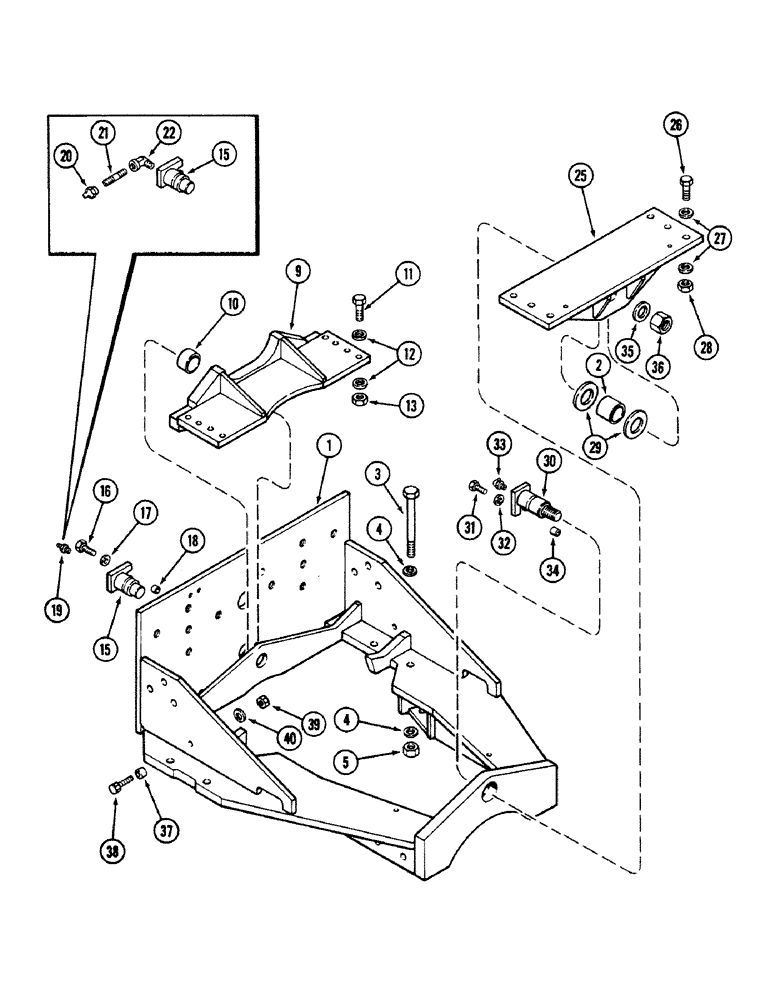 Схема запчастей Case IH 4694 - (6-256) - REAR AXLE TRUNNION AND PIVOT (06) - POWER TRAIN