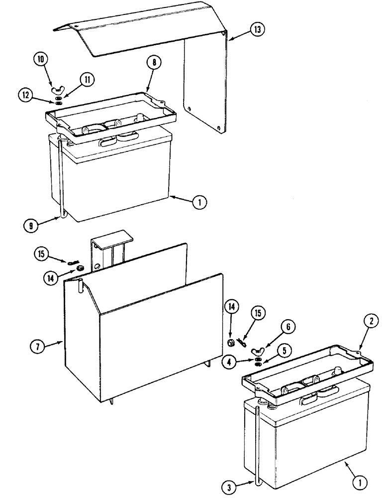 Схема запчастей Case IH 1494 - (4-062) - BATTERY AND SUPPORT BRACKET (04) - ELECTRICAL SYSTEMS