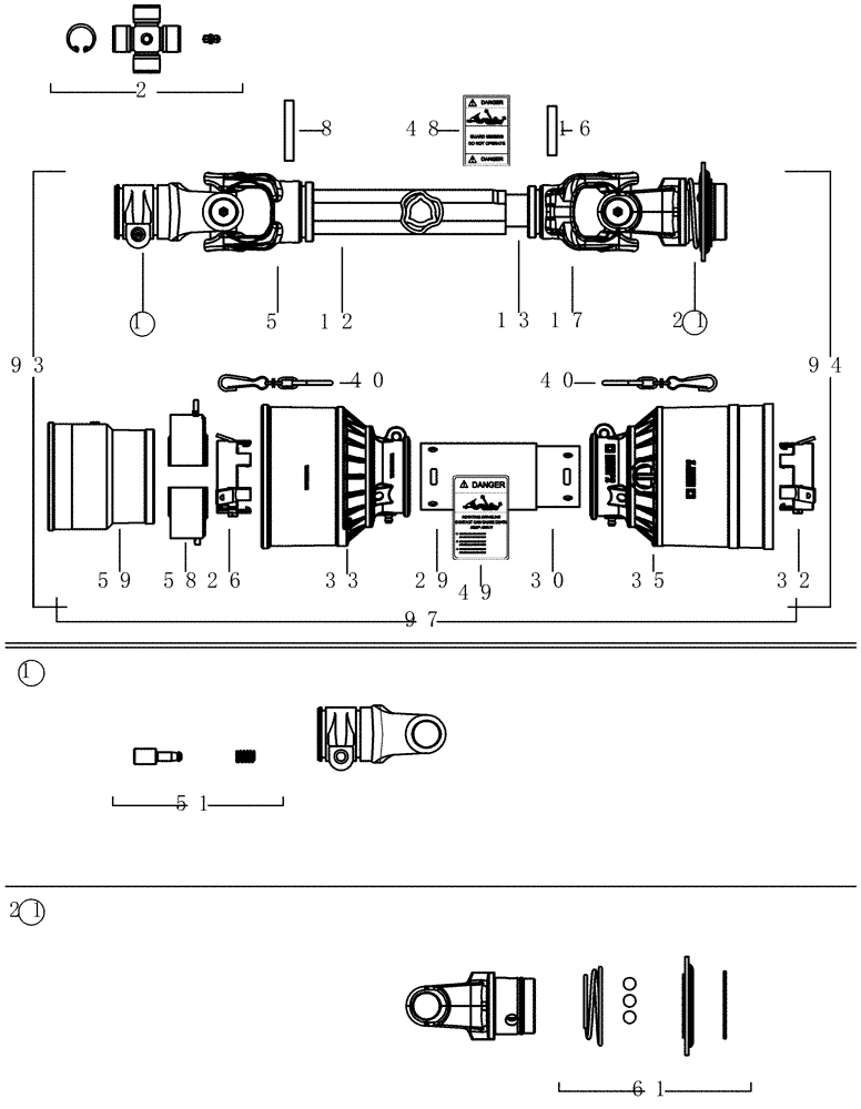 Схема запчастей Case IH 1010 - (09B-17) - KNIFE DRIVE SHAFT - BONDIOLI AND PAVESI - 15.0, 17.5 AND 20.0 FOOT HEADERS ASN CBJ044231 (09) - CHASSIS/ATTACHMENTS