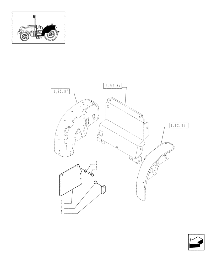 Схема запчастей Case IH JX1095N - (1.87.0/03) - (VAR.271) HI-LO - MUDGUARDS AND FOOTBOARDS (08) - SHEET METAL